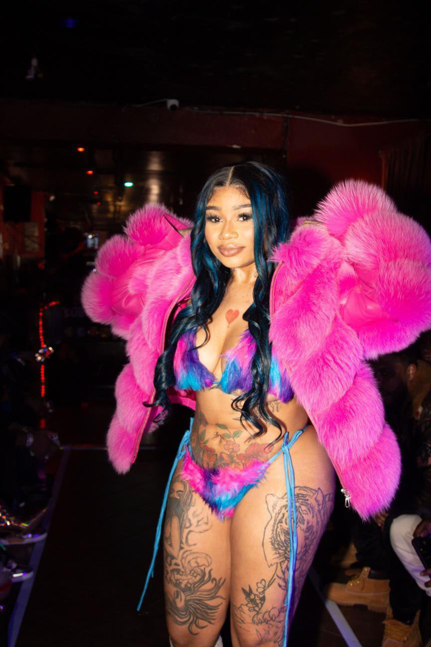 K Goddess Performing In Living Life Apparel Faux Furkini